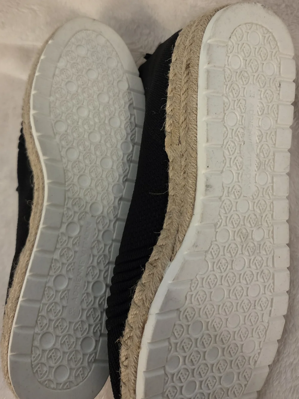 Adrienne Vittadini Black Slip-On Espadrille Platform Sneakers
